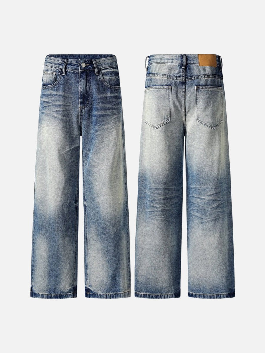 DAXUEN Wide-leg loose-fit denim jeans with high-rise waist