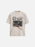 DAXUEN pink oversized vintage monochrome graphic t-shirt