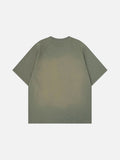 DAXUEN Olive green short-sleeved graphic t-shirt with dog print