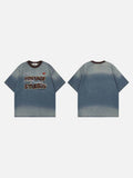 DAXUEN Vintage ombre graphic T-shirt with multiple designs