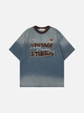 DAXUEN Vintage ombre graphic T-shirt with multiple designs
