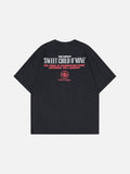 DAXUEN Vintage rock band graphic short-sleeve T-shirt