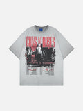 DAXUEN Vintage rock band graphic short-sleeve T-shirt