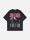 DAXUEN Vintage rock band graphic short-sleeve T-shirt