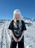 DAXUEN Vintage rock band graphic t-shirt — model photo