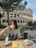 DAXUEN Vintage rock band graphic t-shirt — model photo