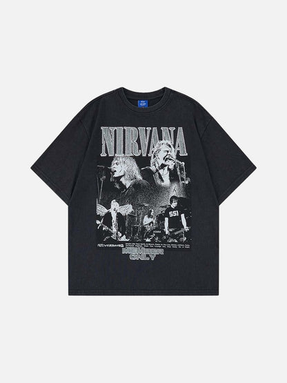 DAXUEN Vintage rock band graphic t-shirt