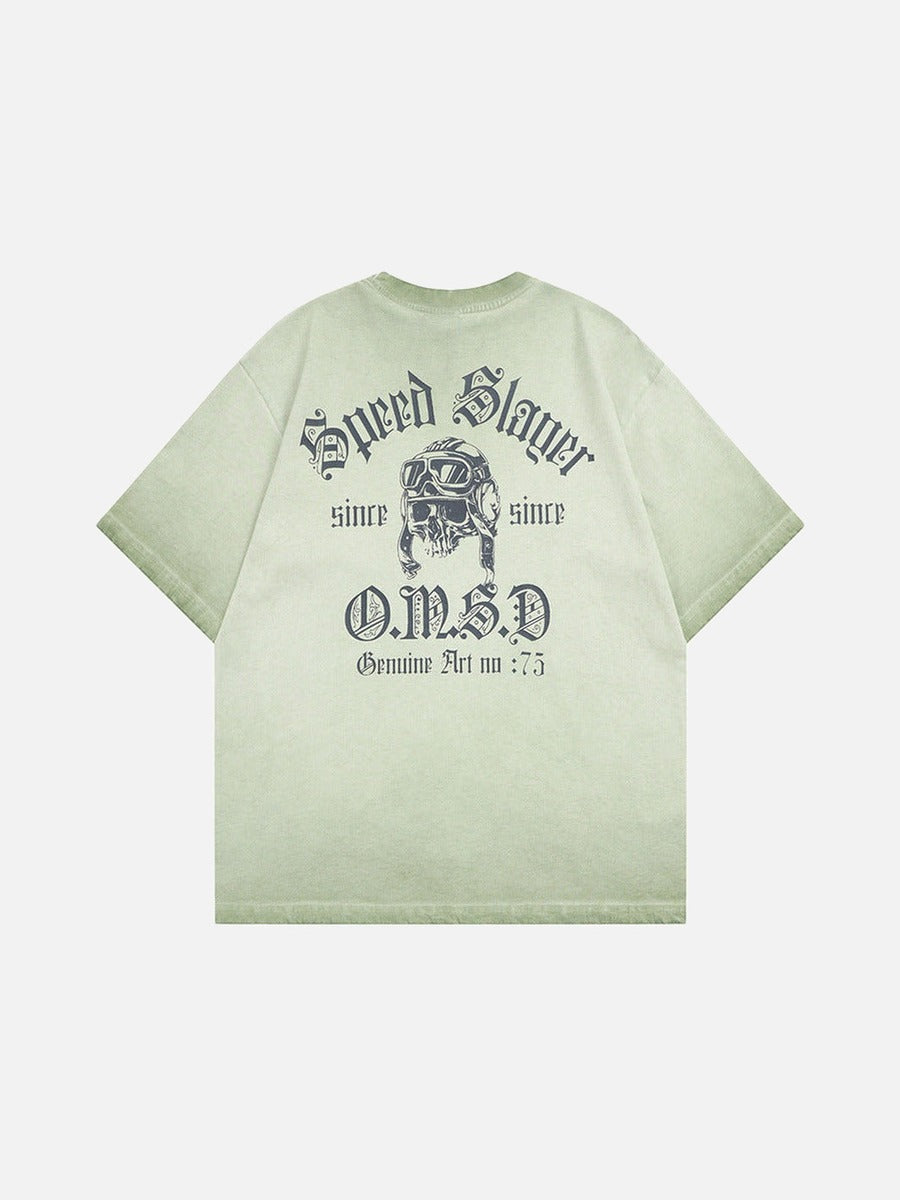 DAXUEN Oversized vintage graphic t-shirt with snake and skull design