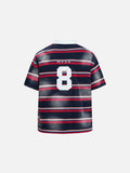 DAXUEN Vintage stripe embroidered polo shirt