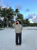 DAXUEN Oversized short-sleeved graphic T-shirt — model photo