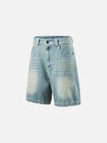 DAXUEN Light blue washed denim shorts with a relaxed fit