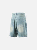 DAXUEN Light blue washed denim shorts with a relaxed fit — model photo