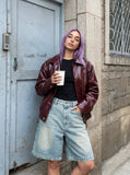 DAXUEN Light blue washed denim shorts with a relaxed fit — model photo