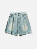 DAXUEN Light blue washed denim shorts with a relaxed fit
