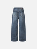 DAXUEN Loose wide leg denim jeans in medium blue wash
