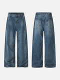 DAXUEN Loose wide leg denim jeans in medium blue wash