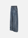 DAXUEN Loose wide leg denim jeans in medium blue wash