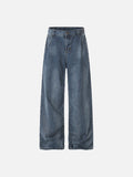 DAXUEN Loose wide leg denim jeans in medium blue wash