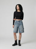 DAXUEN Denim shorts with multiple pockets and a relaxed fit — model photo