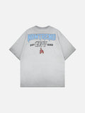DAXUEN Skeleton graphic T-shirt with flames and text