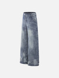 DAXUEN Wide-leg high-waisted denim trousers in washed blue