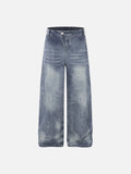 DAXUEN Wide-leg high-waisted denim trousers in washed blue