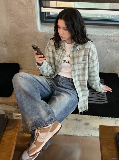 DAXUEN Vintage Vibe Wide-Leg Denim Trousers | DAXUEN — model photo