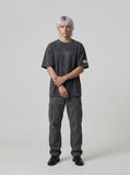 DAXUEN Oversized vintage wash graphic t-shirt — model photo