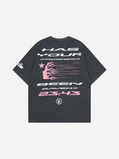 DAXUEN Oversized vintage wash graphic t-shirt