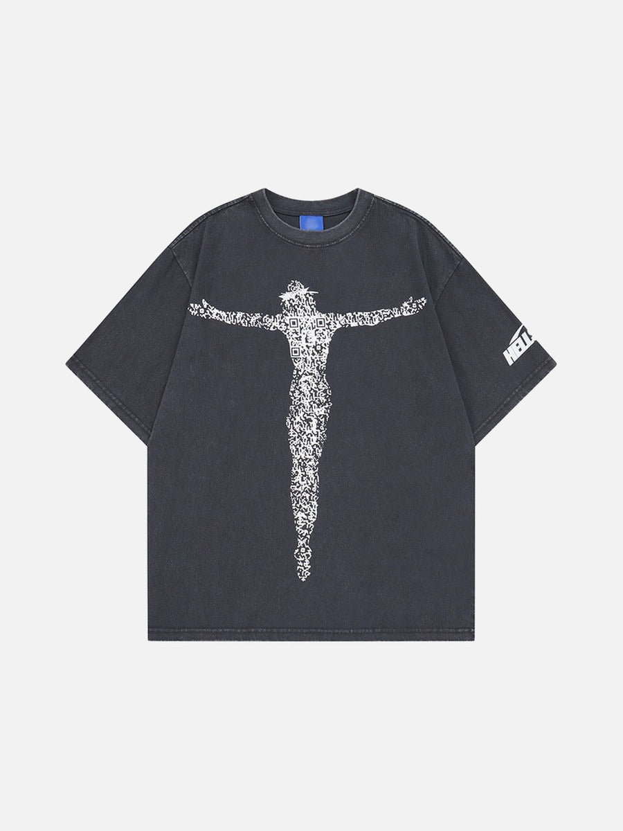 DAXUEN Oversized vintage wash graphic t-shirt