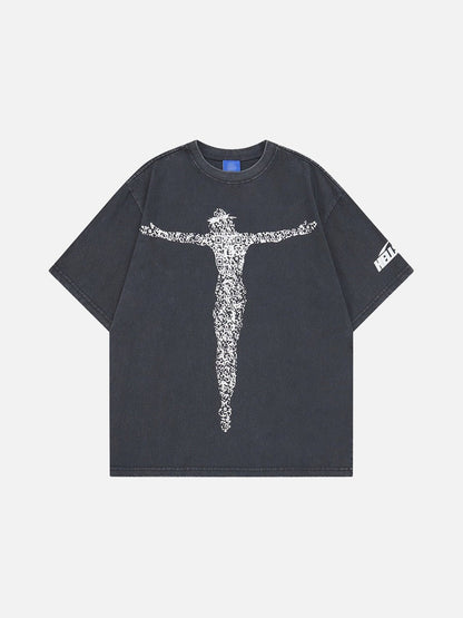 DAXUEN Oversized vintage wash graphic t-shirt
