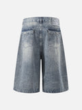 DAXUEN Wide-leg denim shorts with distressed finish