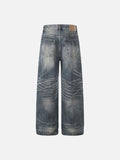 DAXUEN High-waisted wide-leg jeans in faded medium blue denim