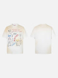 DAXUEN Vintage-washed graphic t-shirt with collage print