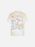 DAXUEN Vintage-washed graphic t-shirt with collage print
