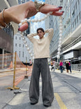 DAXUEN High-waisted wide-leg balloon pants in solid colors — model photo