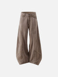 DAXUEN Wide leg denim pants with curved panels and topstitching