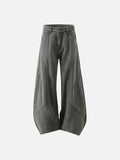 DAXUEN Wide leg denim pants with curved panels and topstitching