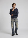 DAXUEN Vintage wide-leg distressed denim jeans — model photo