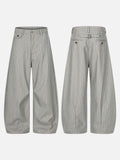 DAXUEN Light grey wide-leg trousers with pinstripes