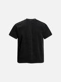 DAXUEN Black vintage washed short-sleeve t-shirt with zipper
