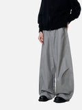 DAXUEN grey oversized wide-leg trousers