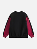 Color-Blocked Crewneck Sweatshirt with Emblem