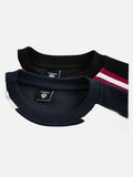 Navy Blue & Burgundy Blocked Sweatshirt