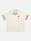 Retro Checkered Polo Shirt - Short Sleeve