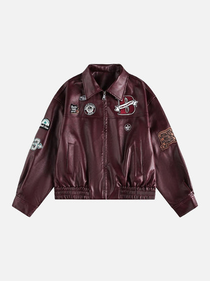 Burgundy Beetle Club Bomber Jacket