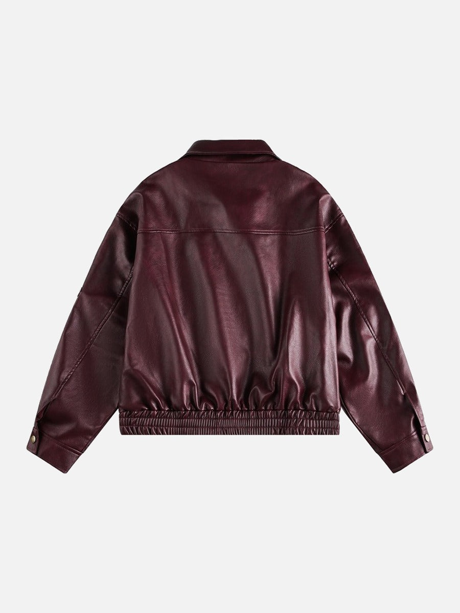 Burgundy Beetle Club Bomber Jacket