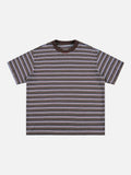 Brown and Gold Striped Relaxed T-Shirts