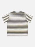 Brown and Gold Striped Relaxed T-Shirts