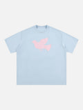 Stylized Dove Graphic Oversized T-Shirt